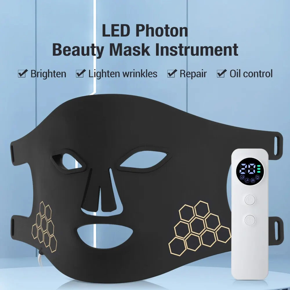 72 LED Photon Beauty Mask Instrument USB Electronic Mask Rejuvenation Lightens Fine Lines Brighten Skin Tone Repair Skin