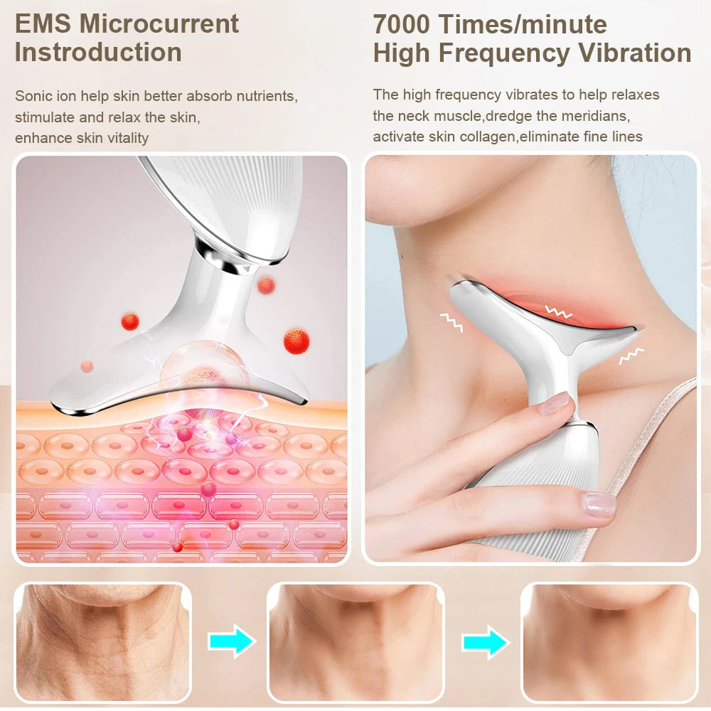 A pele do EMS do massager do levantamento de cara do pescoço aperta o dispositivo